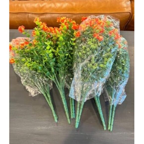 New Artificial Flowers Outdoor Plastic Plants - 12 Bundles Outside Face Mums - Picture 2 of 3